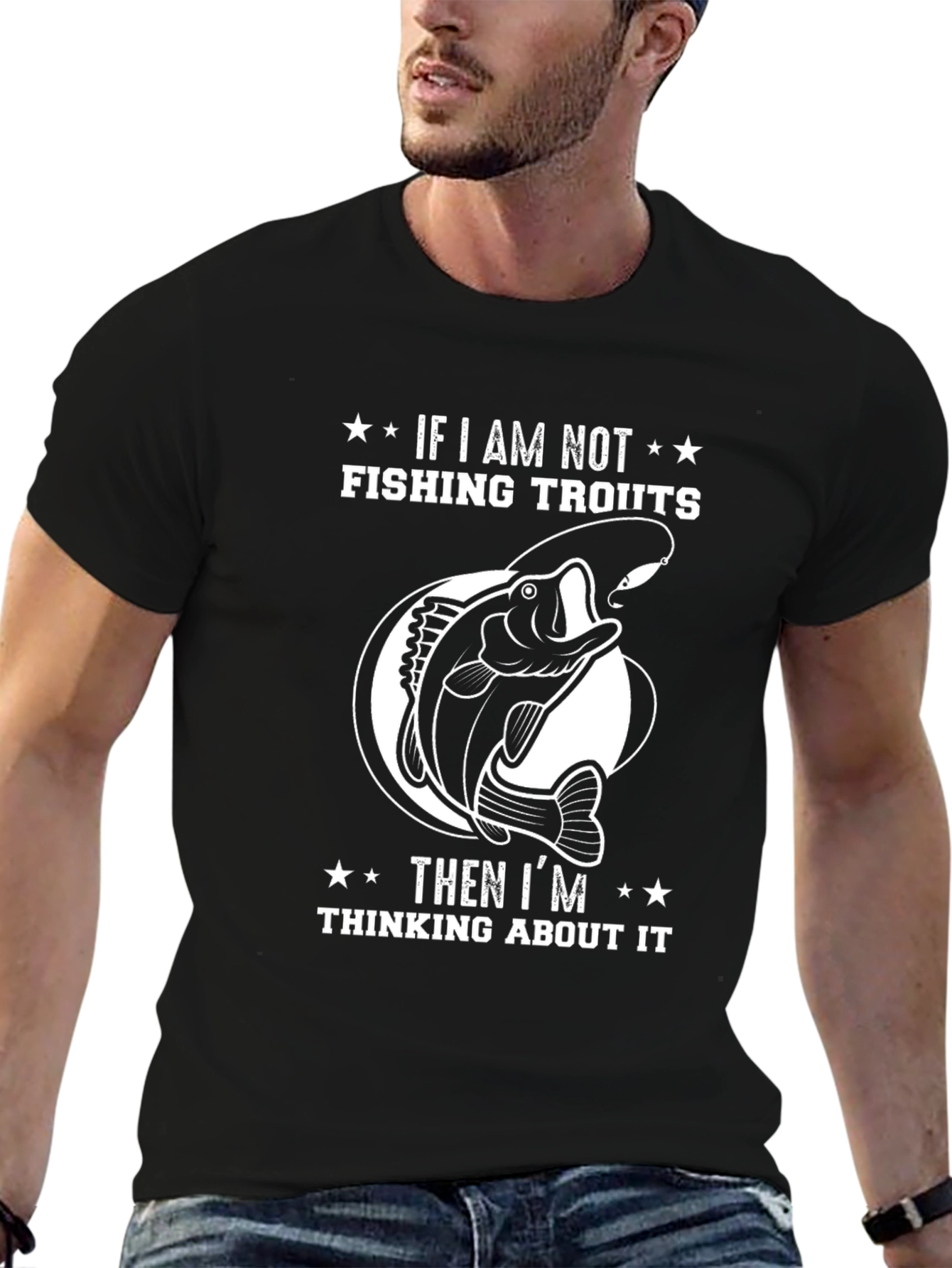 Black Fishing T-Shirt - If I'm Not Fishing! view 6