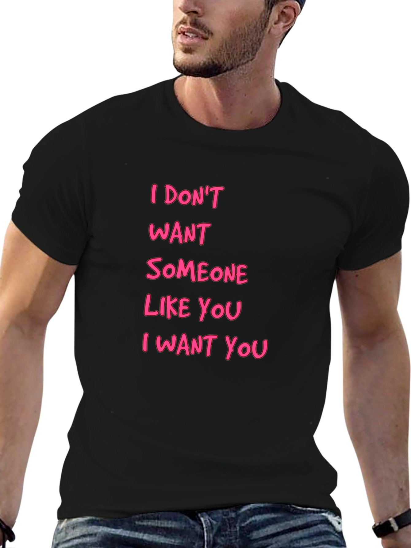 Black I Want You Black T-Shirt view 6