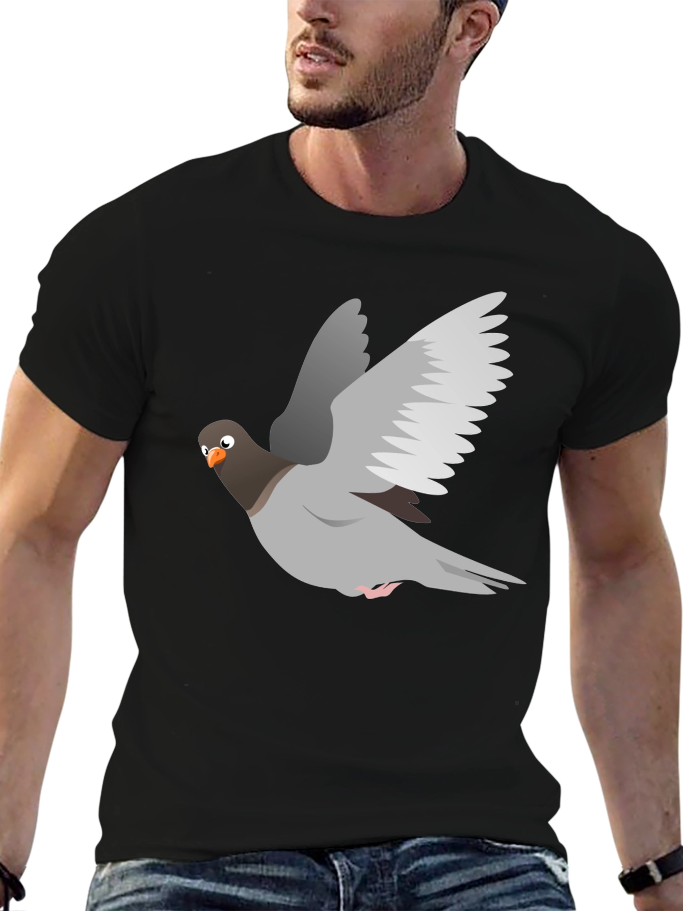 Black Pigeon Graphic Tee - Soft Cotton Blend view 6
