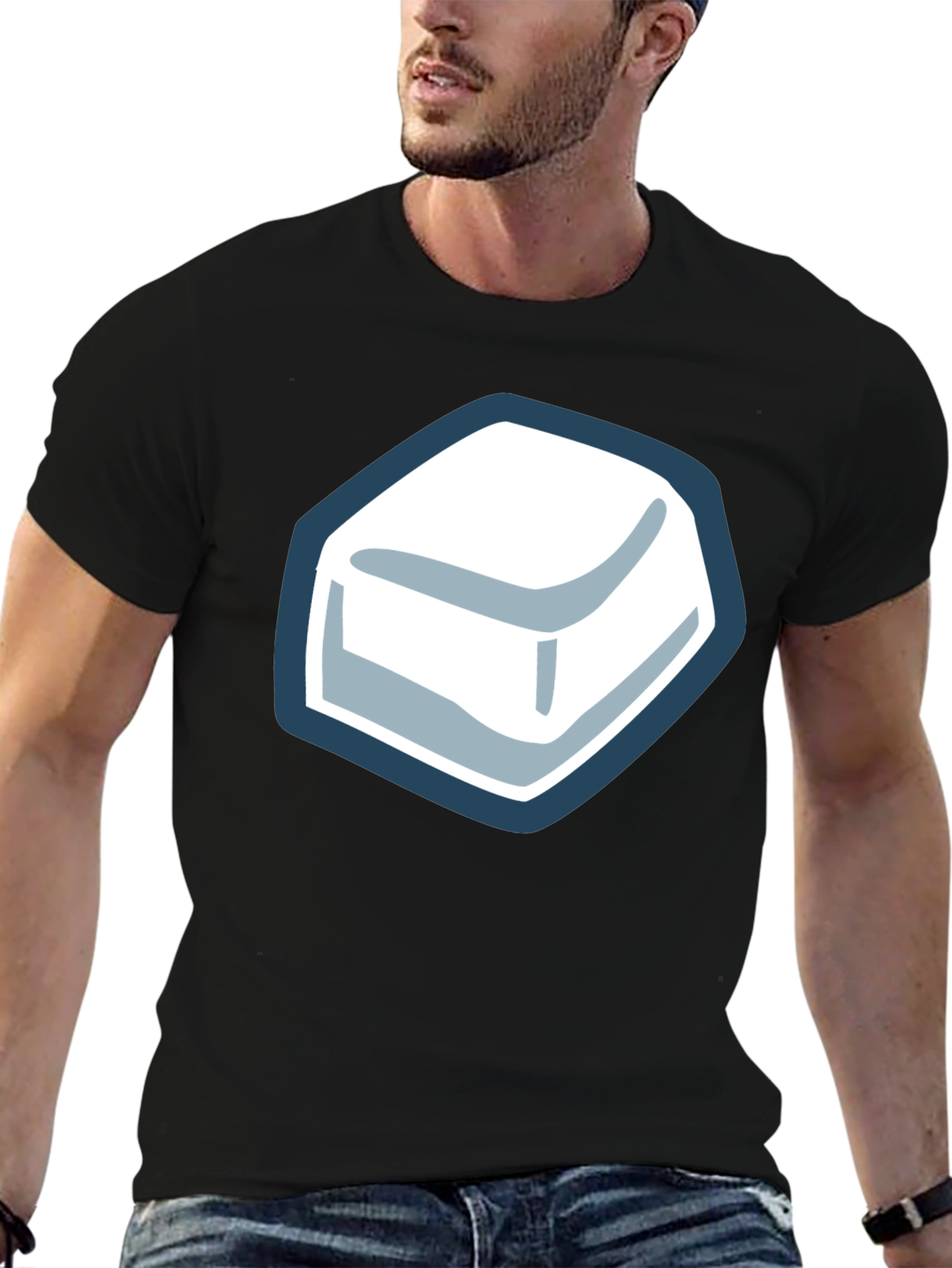 Black Cube Graphic Tee - Cool Minimalist Design view 6