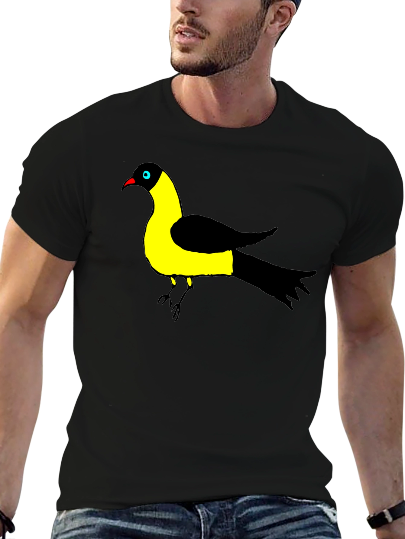 Black Bird of Paradise Graphic Black T-Shirt view 6