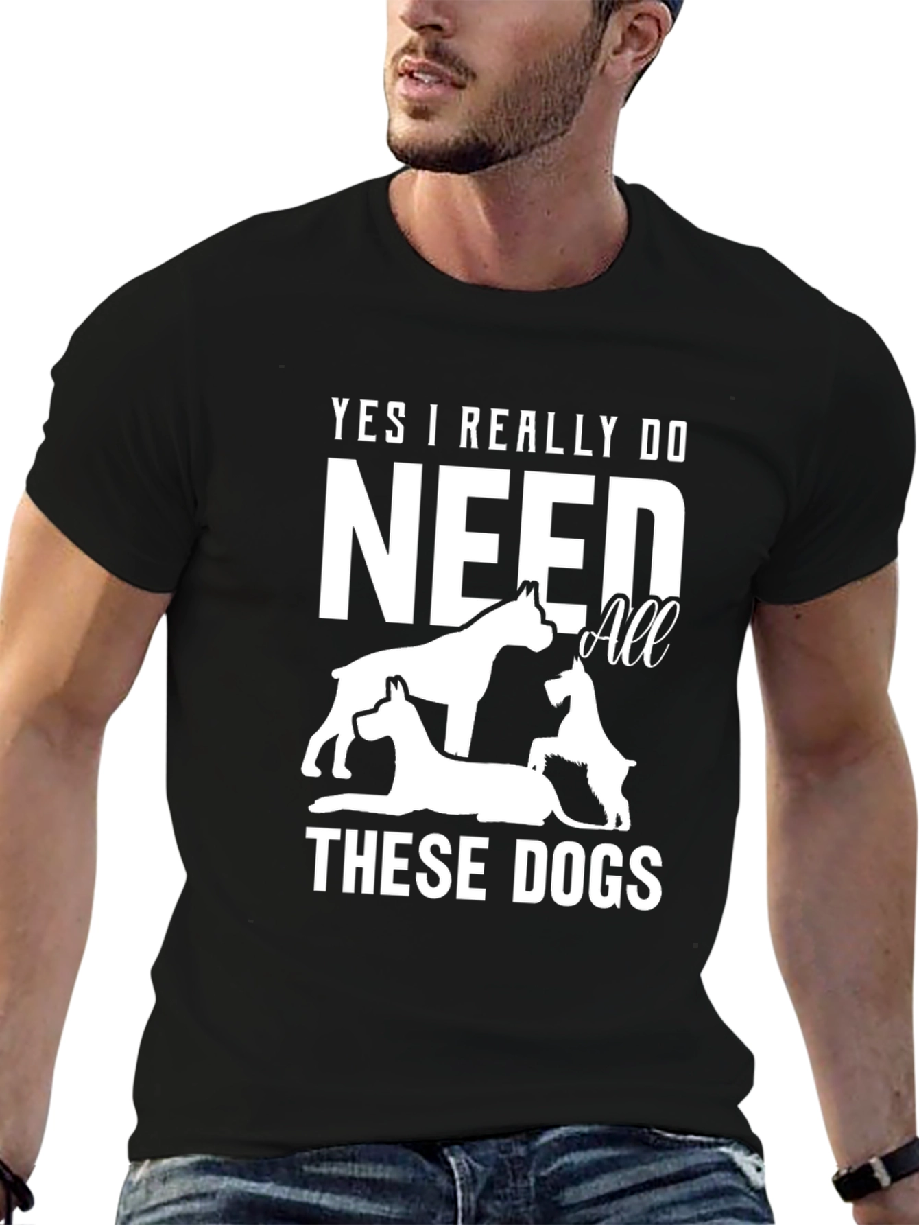 Black Yes I Need All These Dogs T-Shirt view 6