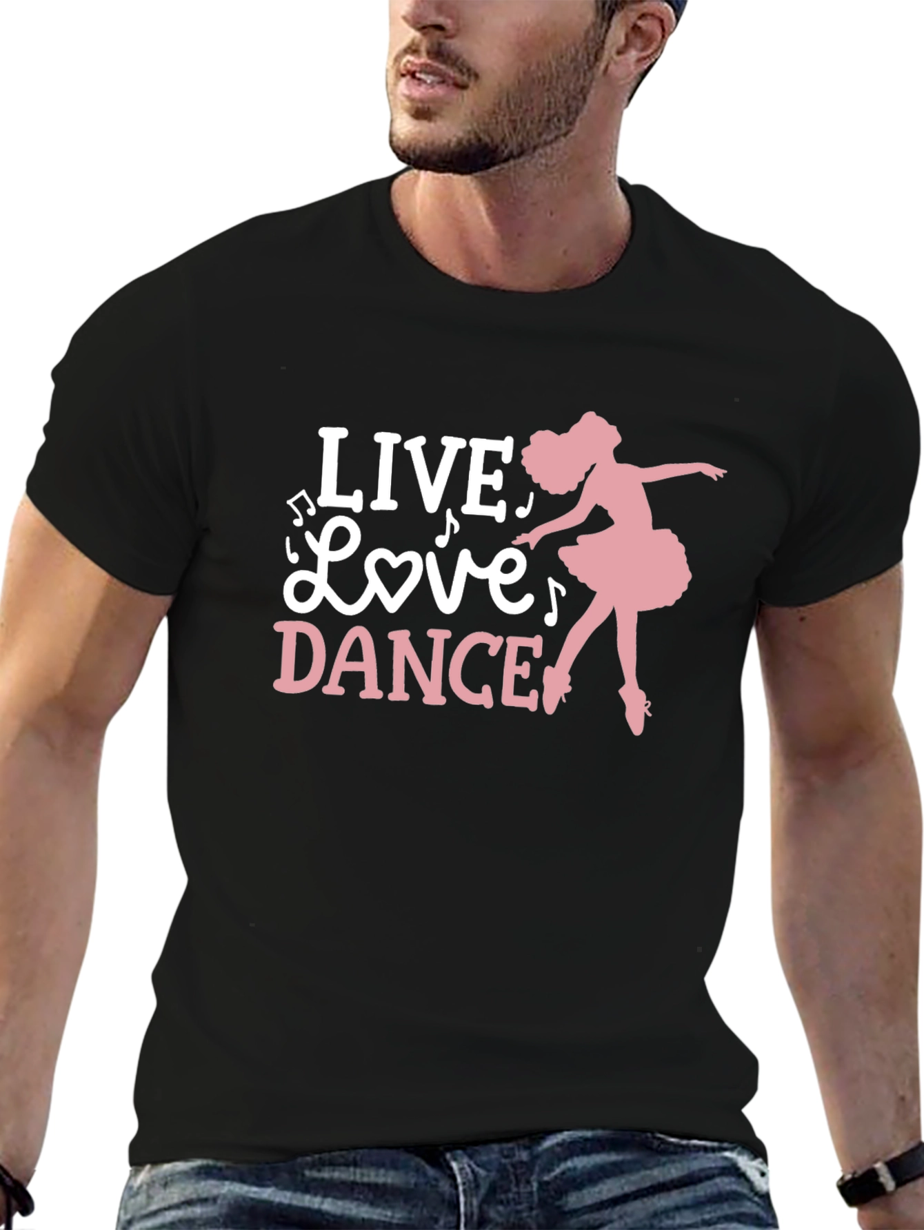 Black Live Love Dance Ballerina Graphic Tee view 6