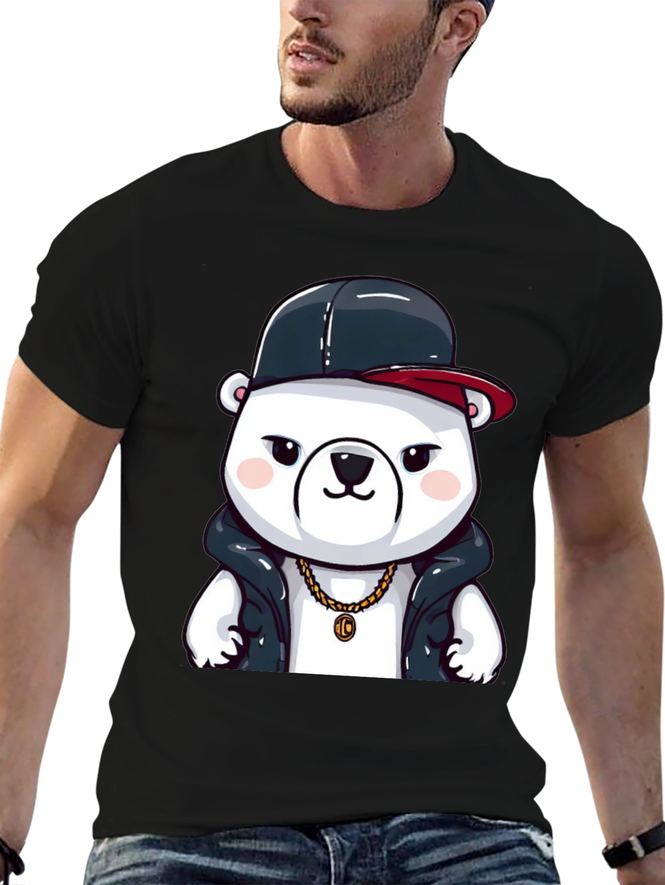Black Cool Bear T-Shirt - Black view 6