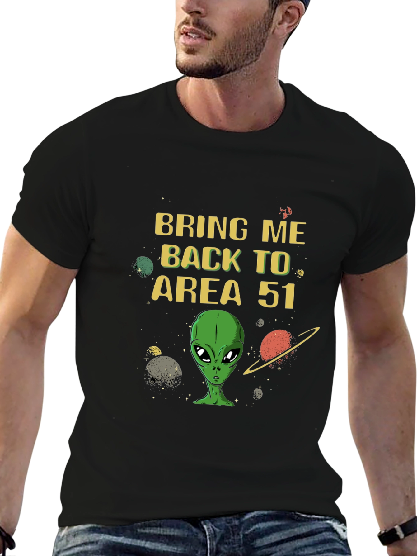 Black Bring Me Back to Area 51 T-Shirt view 6