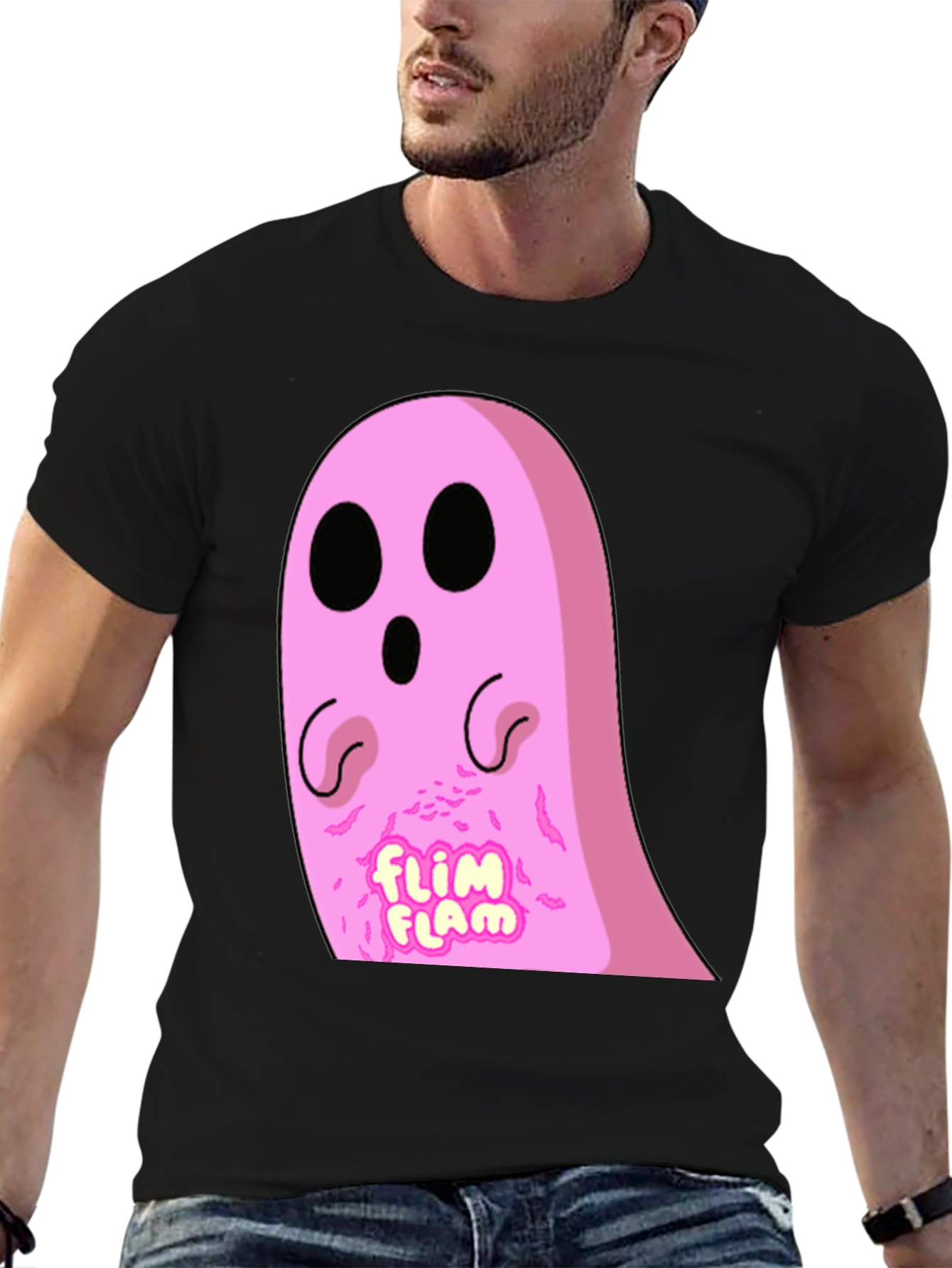 Black Pink Ghost Flim Flam T-Shirt view 6