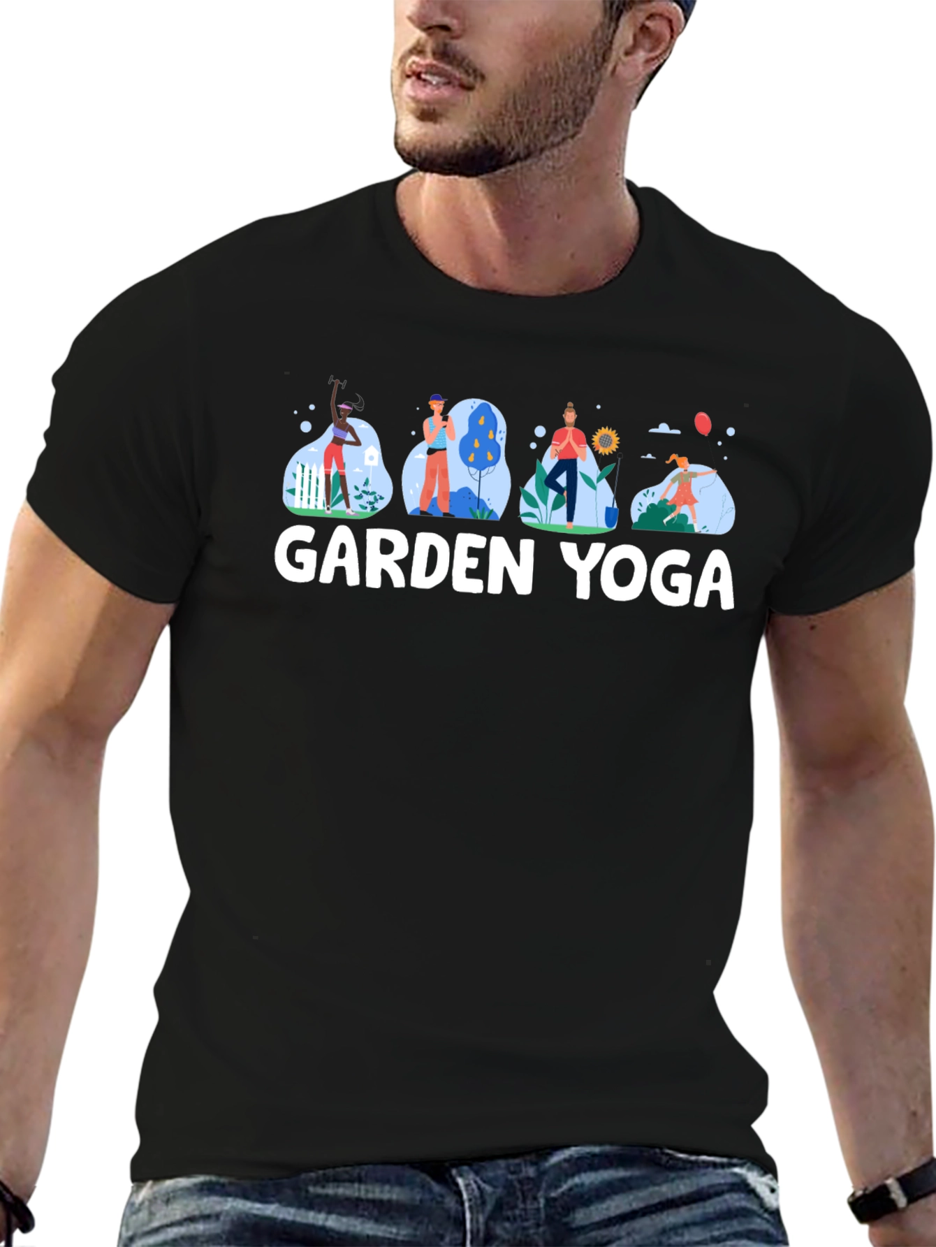 Black Garden Yoga Black T-Shirt view 6