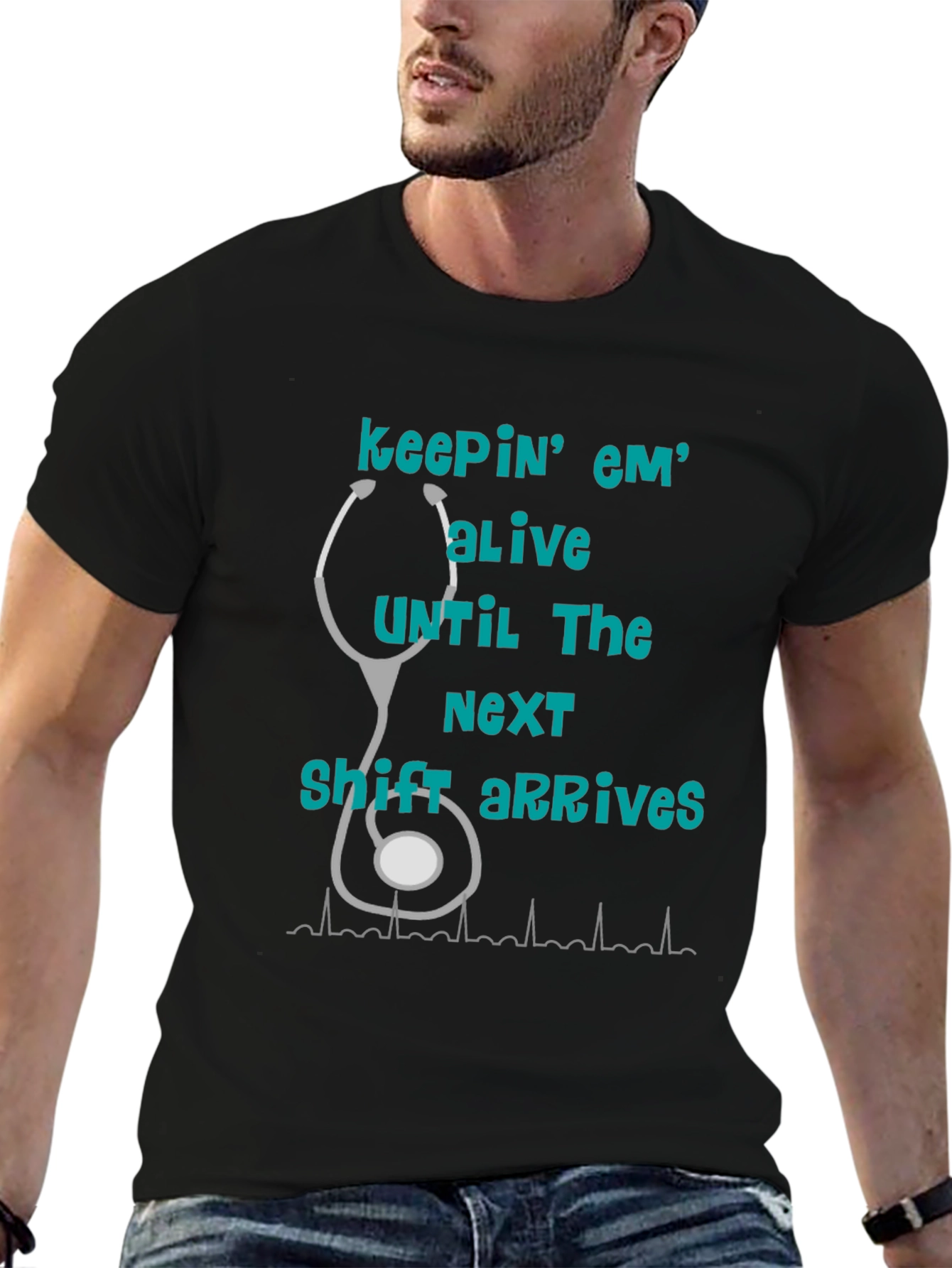 Black Nurse T-Shirt - Keepin' Em' Alive! view 6