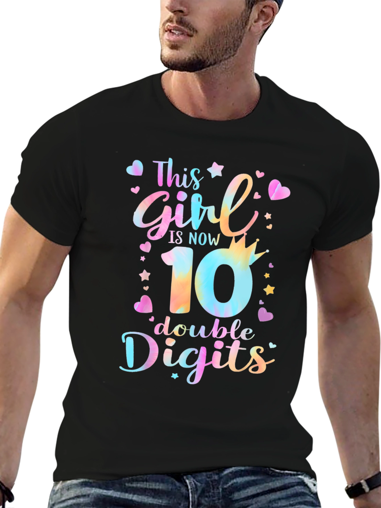 Black This Girl is Now 10 - Double Digits T-Shirt view 6