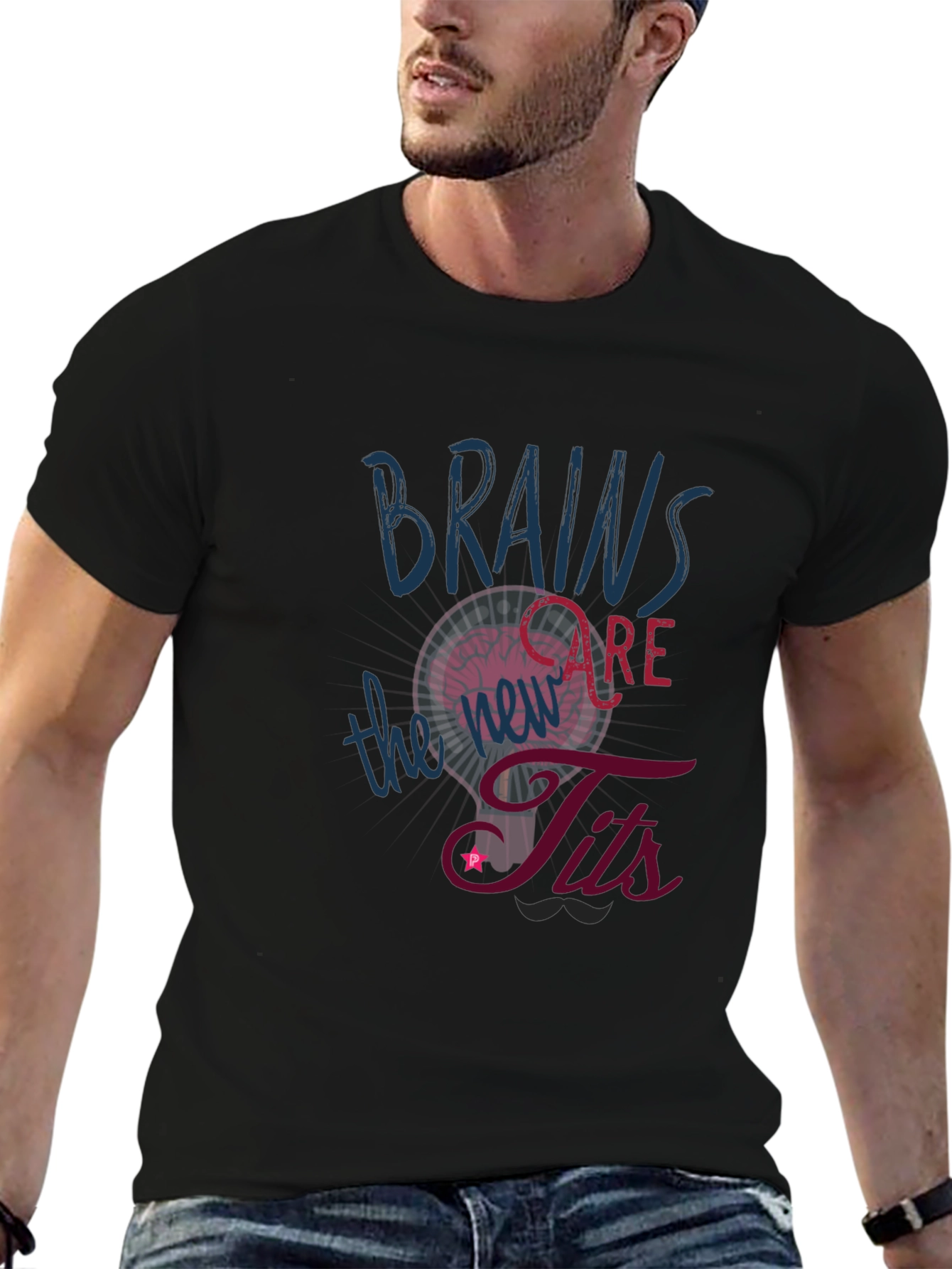 Black Brains Are The Tits Graphic Tee view 6