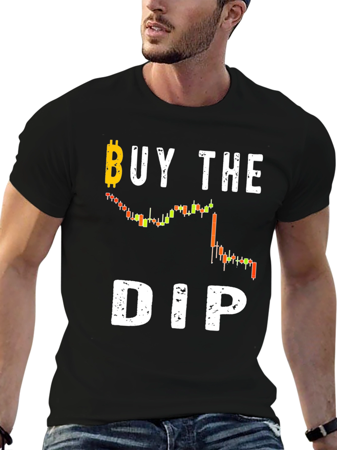 Black Buy The Dip Crypto T-Shirt - Black Cotton Tee view 6