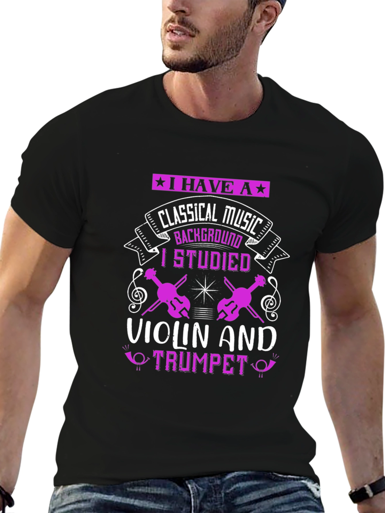 Classical Music T-Shirt - Violin and Trumpet Tee - 6