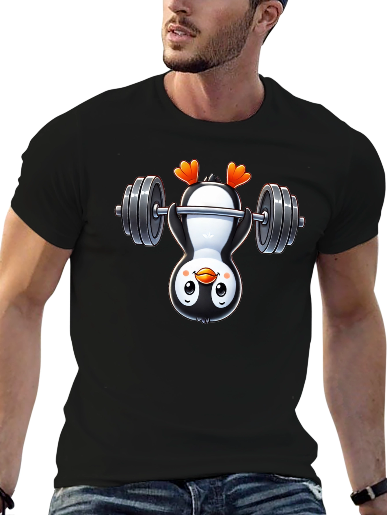 Black Penguin Gymnast T-Shirt - Black Cotton Tee view 6