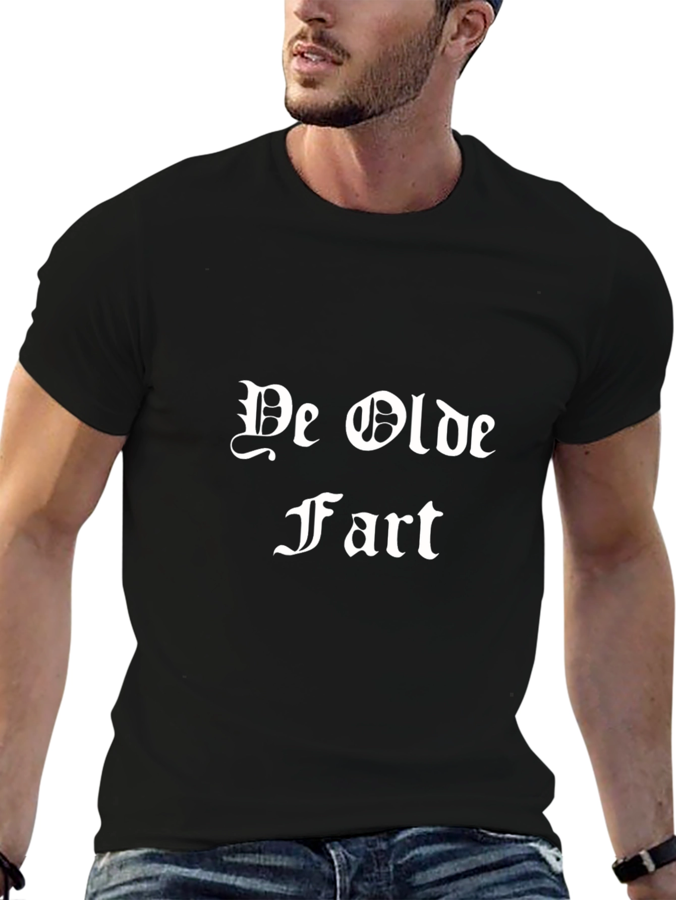 Black De Olde Fart Black Graphic T-Shirt view 6