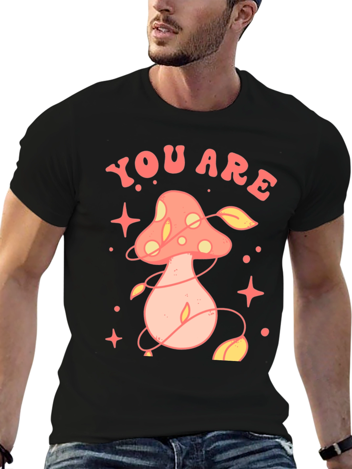 Black You Are Magic Mushroom Graphic Tee view 6