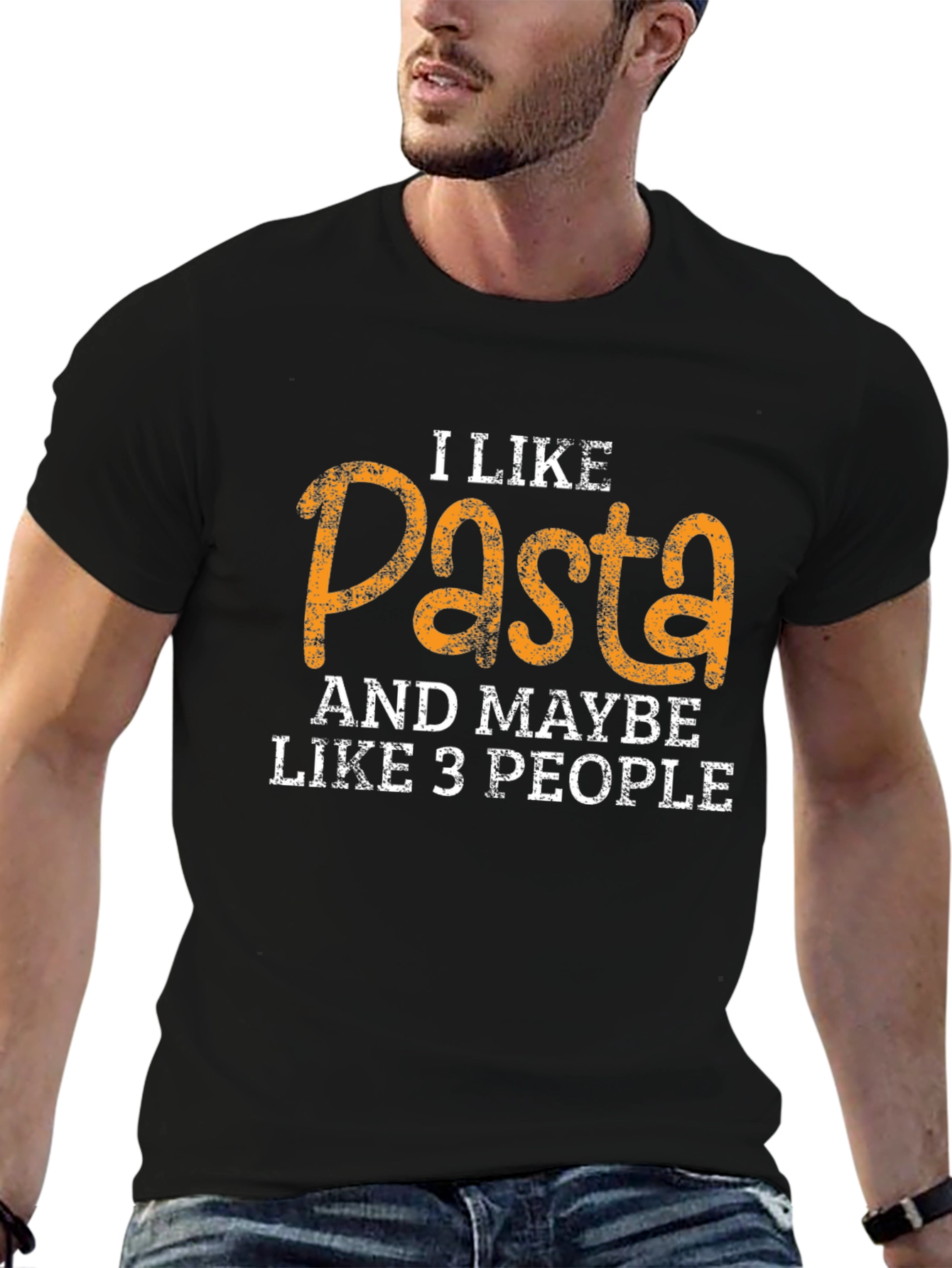 Black I Like Pasta Funny Graphic Tee view 6