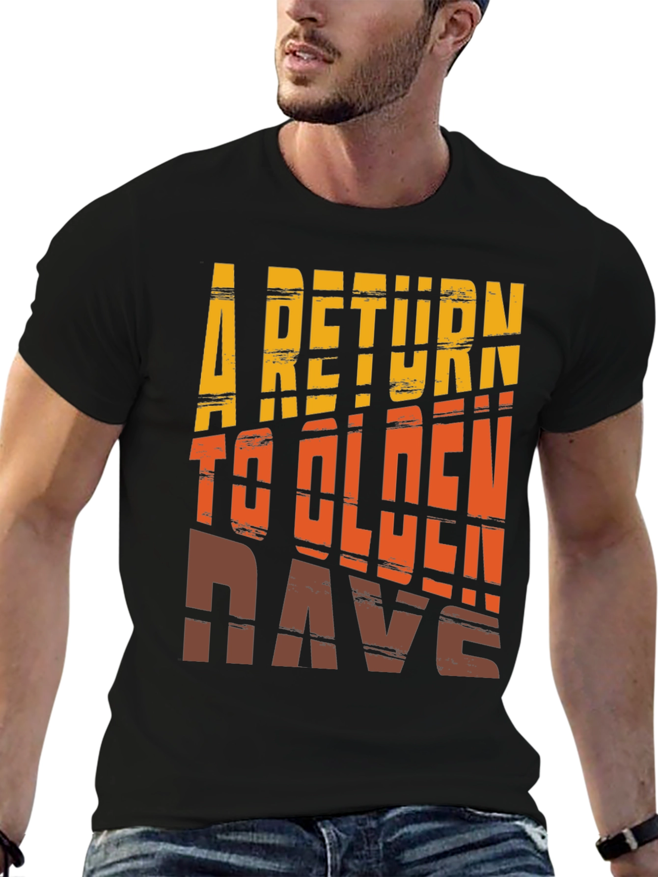 Black Retro 'A Return to Olden Days' Graphic Tee view 6