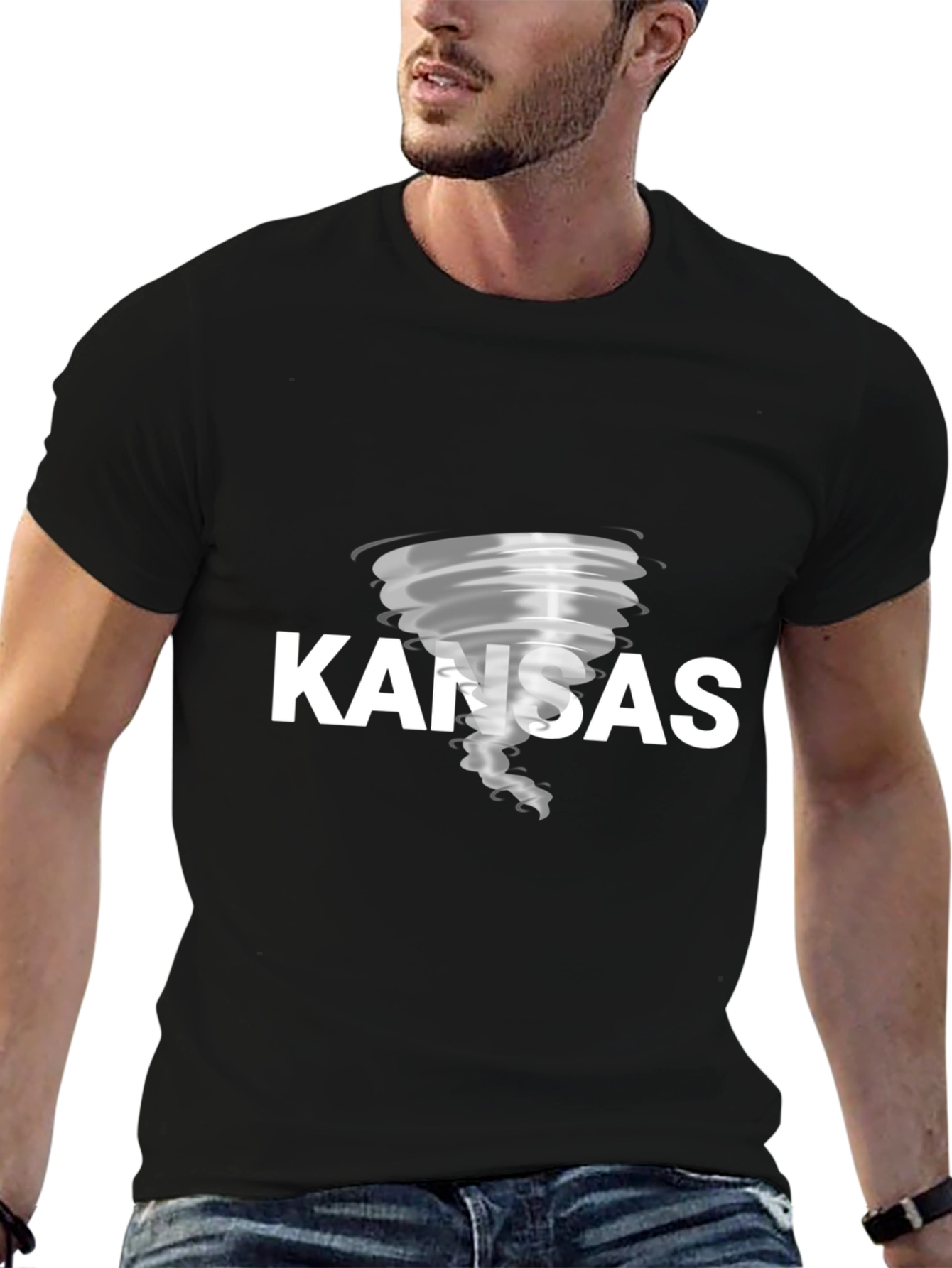 Black Kansas Tornado Graphic T-Shirt - Unisex view 6