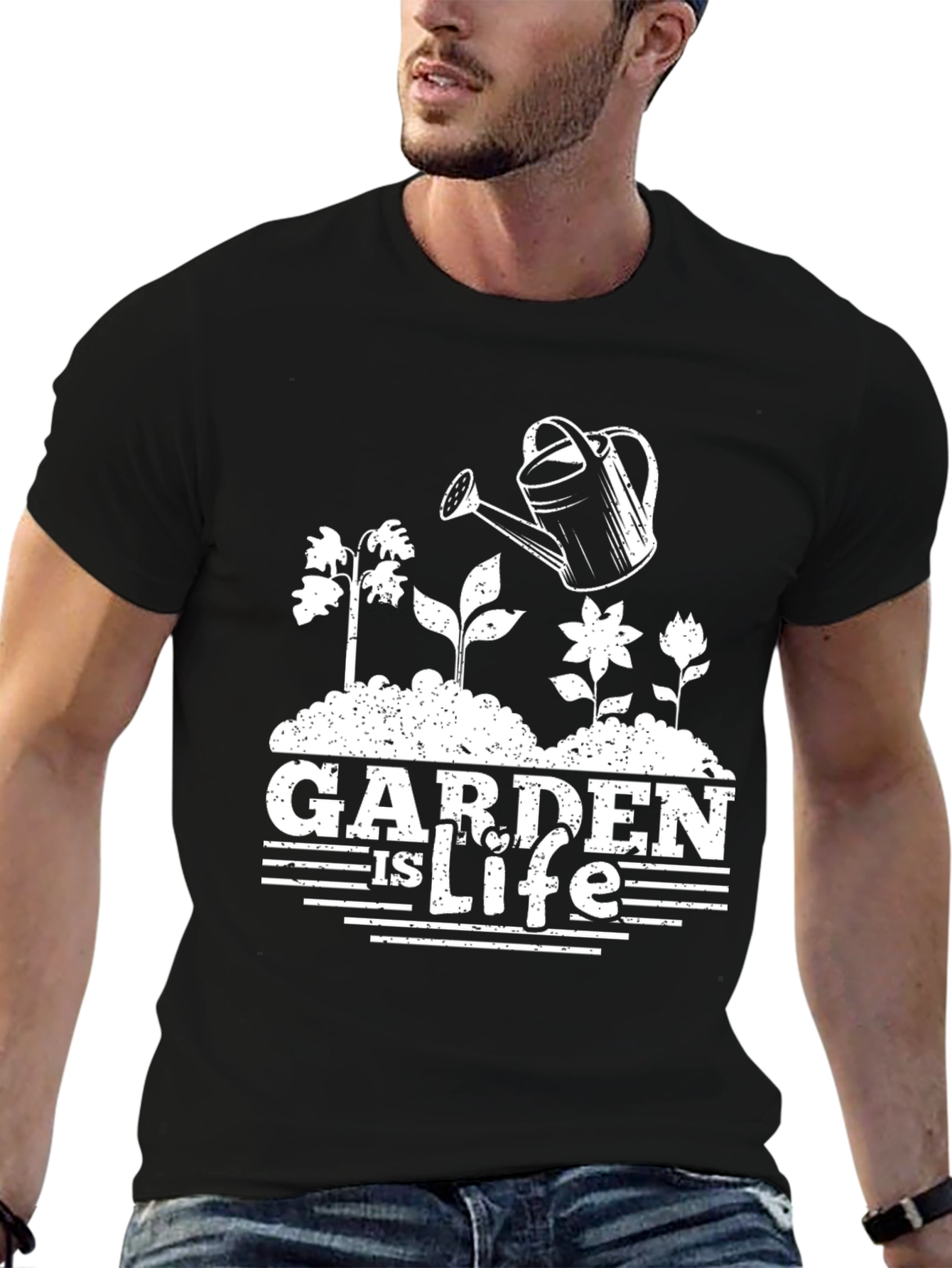 Black Garden is Life T-Shirt - Black Cotton Tee view 6