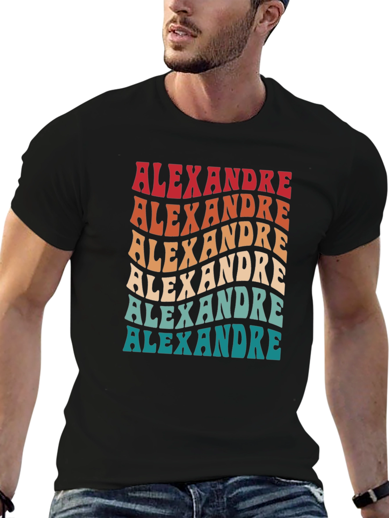 Black Alexandre Retro Graphic Tee view 6