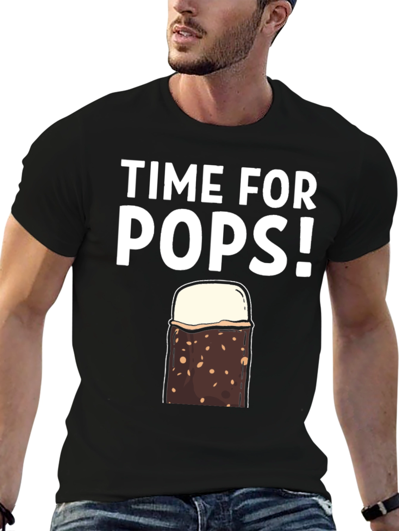 Black Time for Pops! T-Shirt - Ice Cream Treat view 6