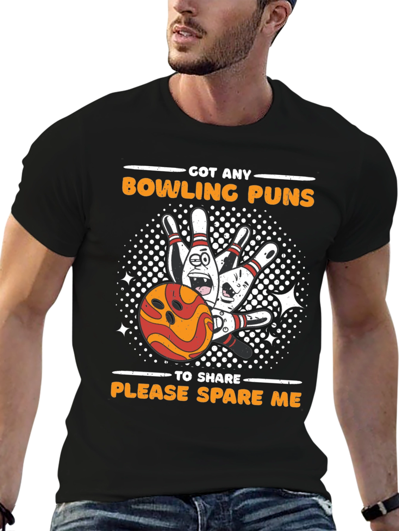 Black Bowling Pun T-Shirt view 6