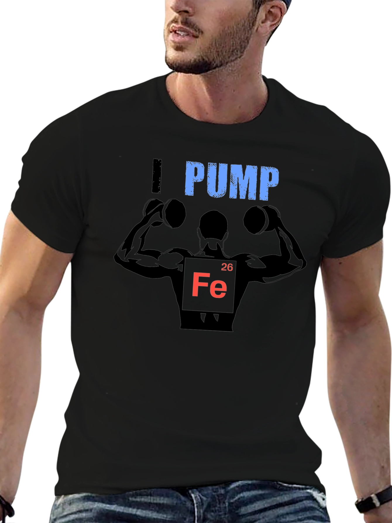 Black I Pump Iron T-Shirt - Bodybuilding Gym Workout Tee view 6