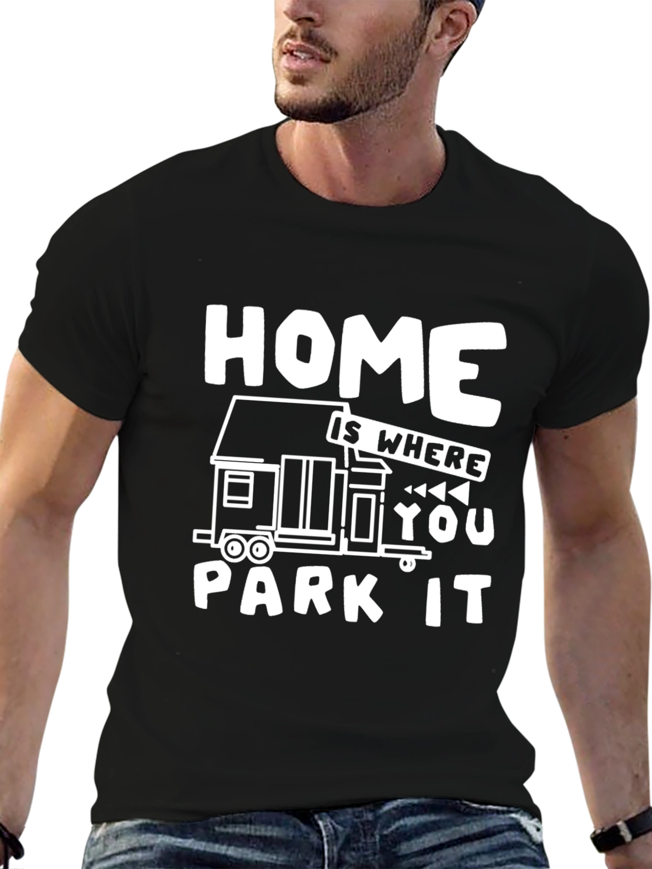 Black Home Is Where You Park It Graphic T-Shirt view 6