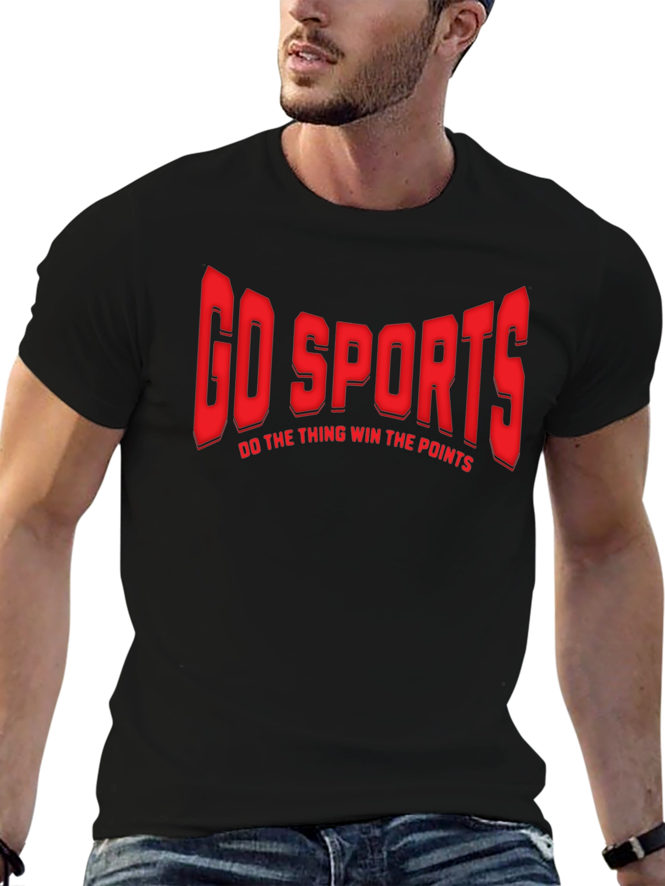 Black Go Sports Graphic T-Shirt - Funny Slogan Tee view 6