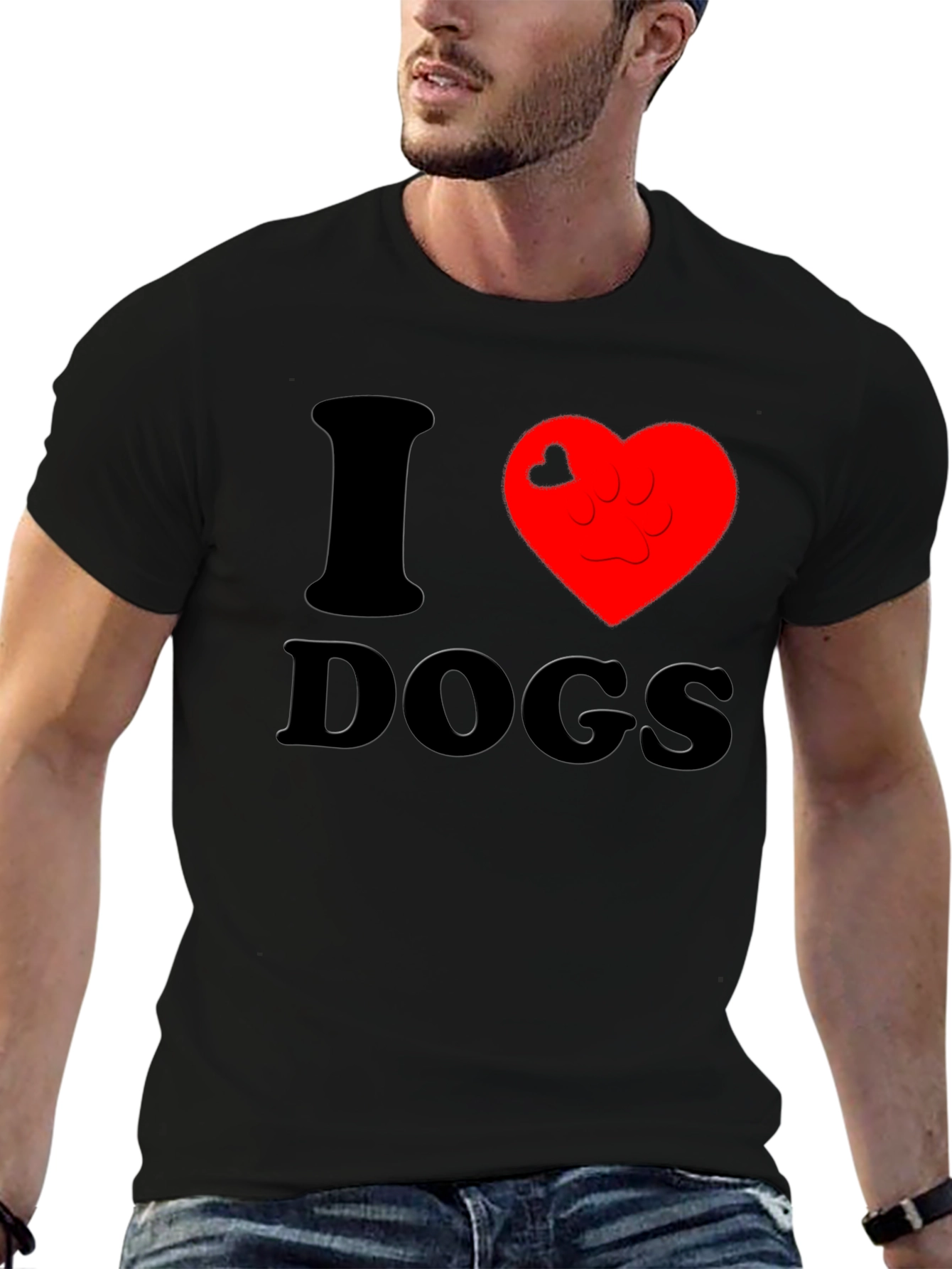 Black I Heart Dogs T-Shirt - Casual Comfort view 6