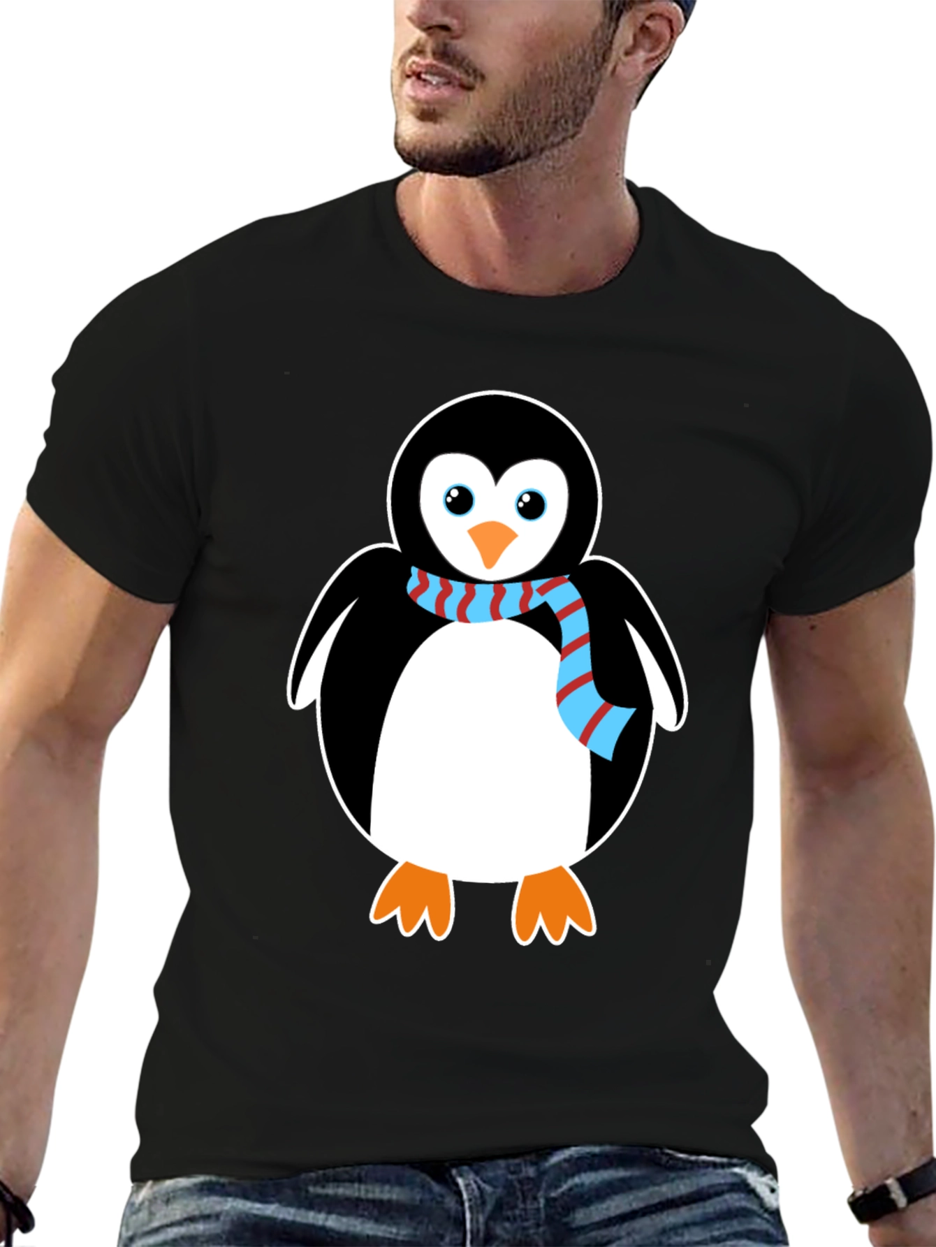 Black Penguin Graphic Tee - Cute Cartoon Animal Shirt view 6