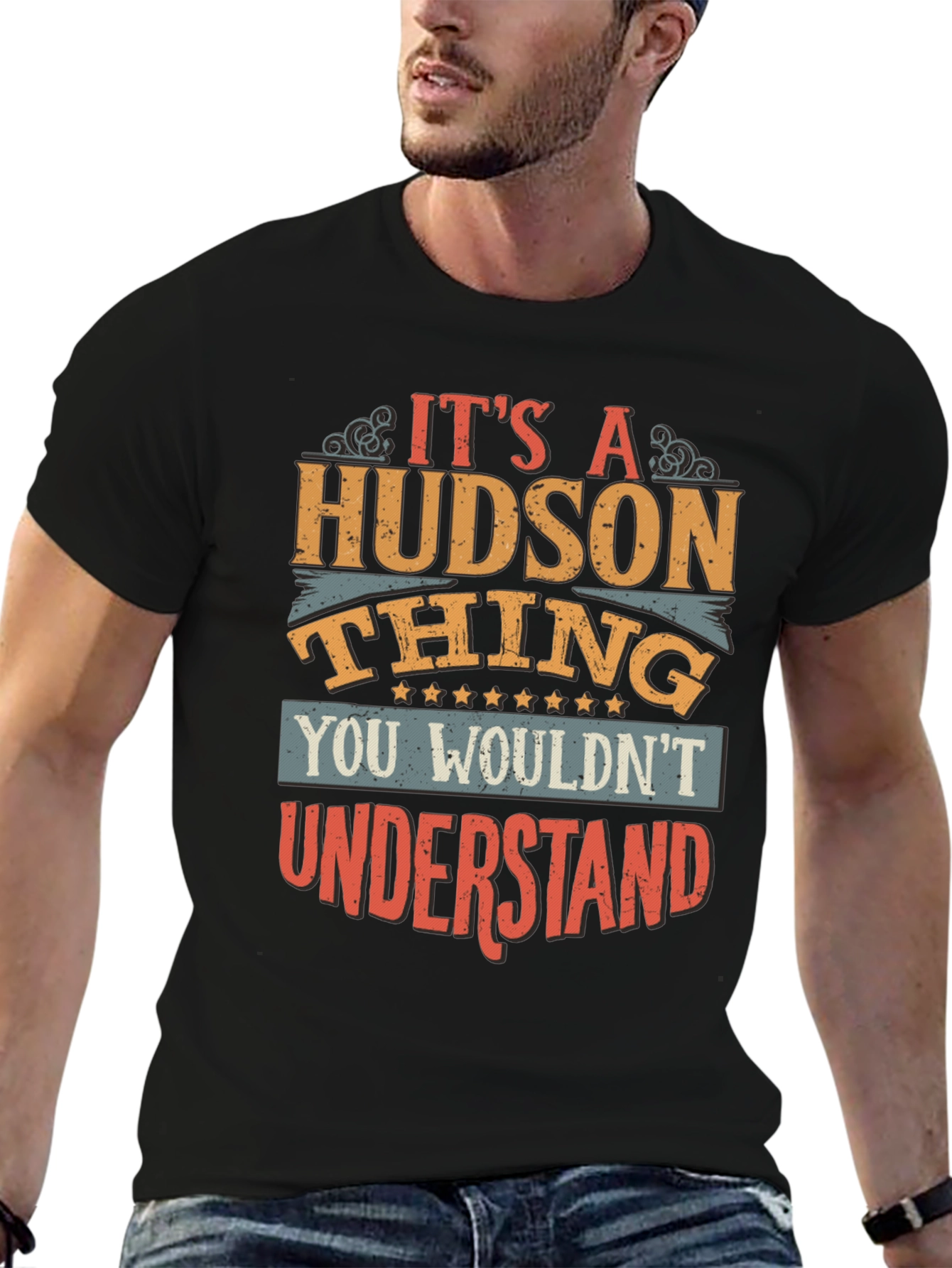 Black Hudson Thing T-Shirt - Funny Novelty Gift Tee view 6