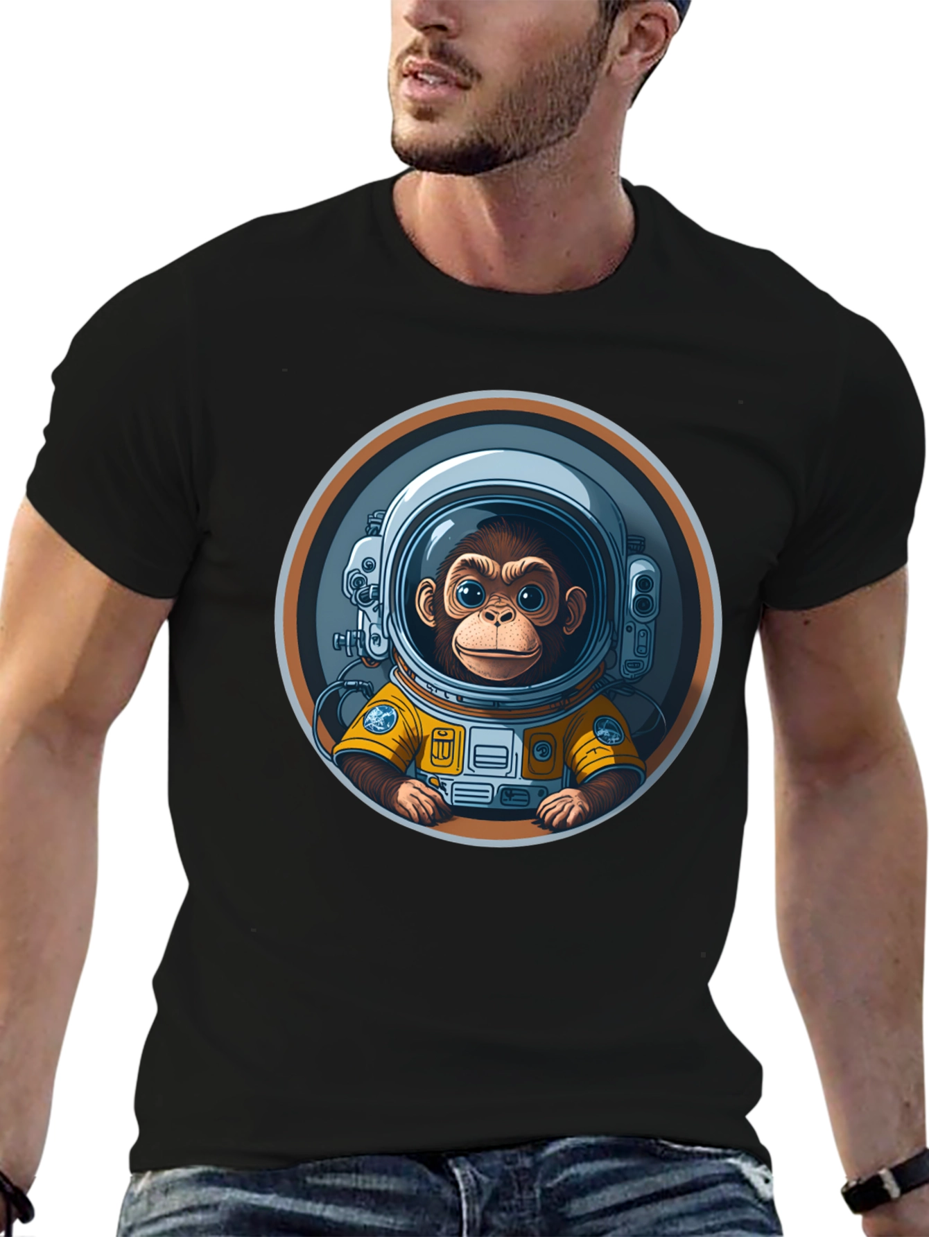 Black Monkey Astronaut Graphic Tee view 6