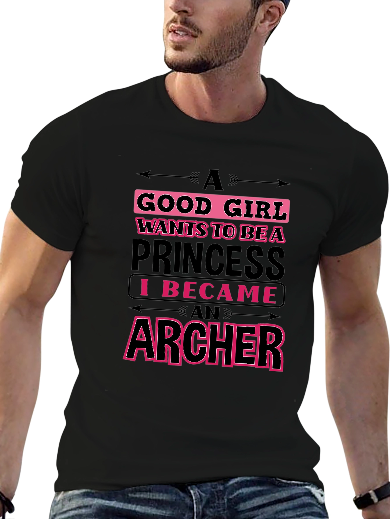 Black Archer Princess Graphic T-Shirt - Funny Women's Tee view 6