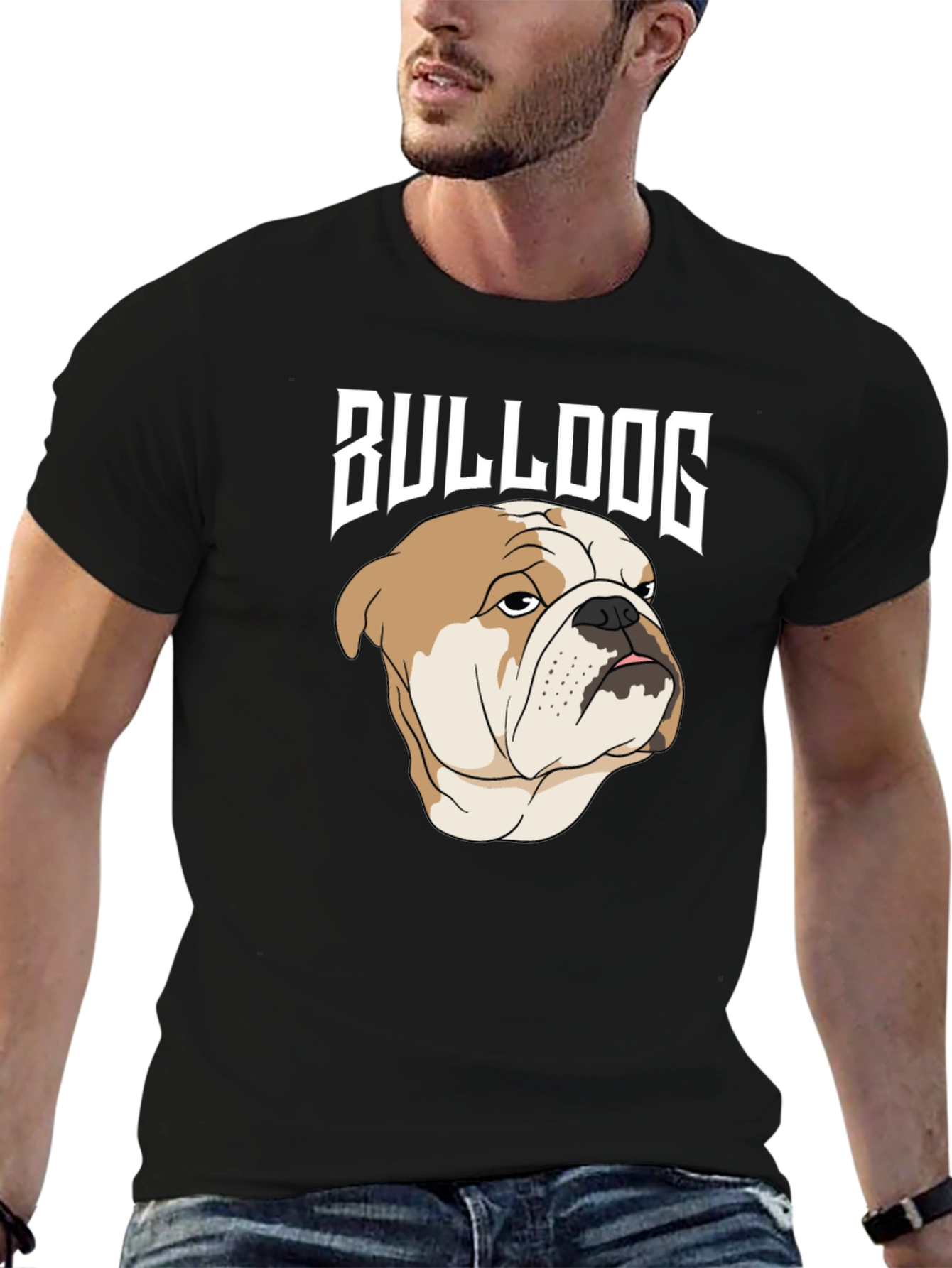Black Bulldog Graphic Tee - Men's Black T-Shirt view 6