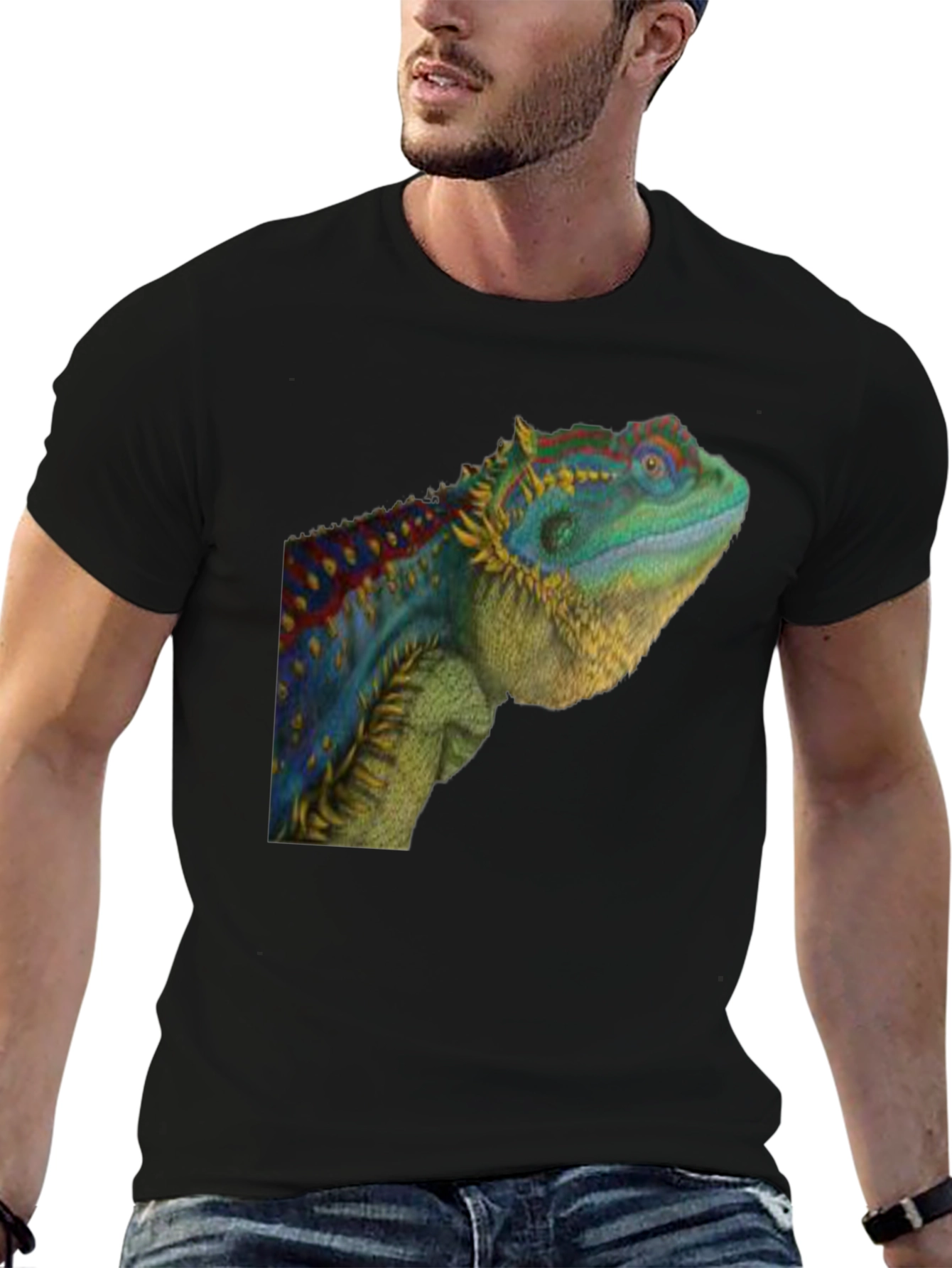 Black Lizard Graphic T-Shirt - Cool Reptile Tee view 6