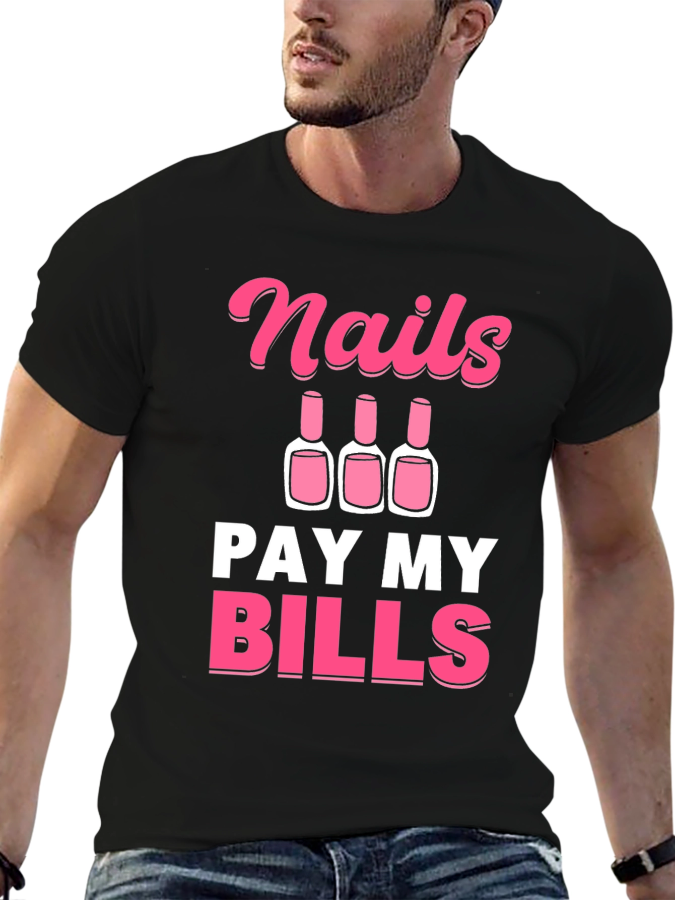 Black Nails Pay My Bills Graphic Tee - Unisex view 6