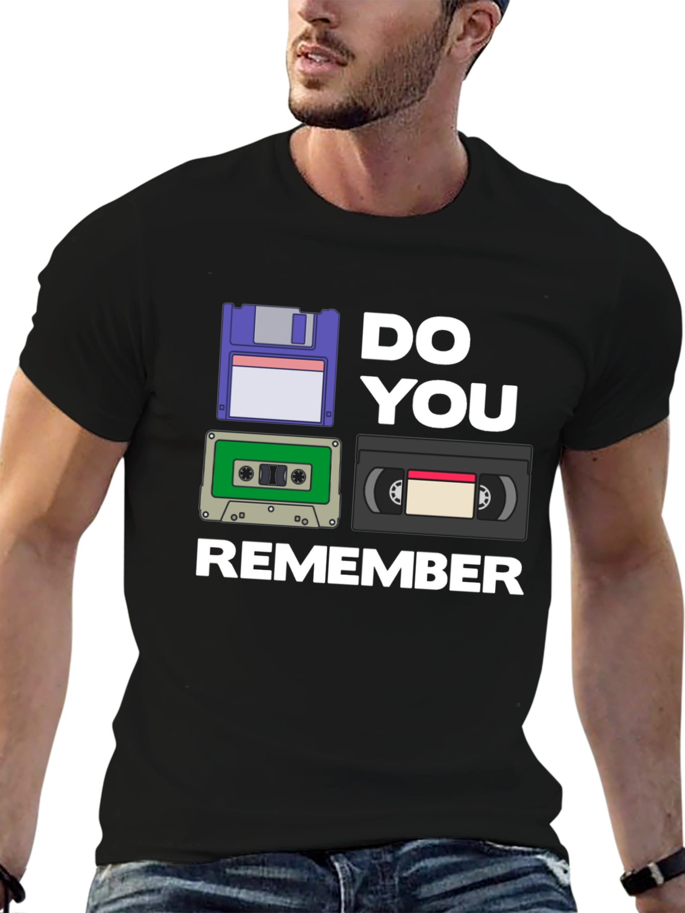 Black Retro Media T-Shirt - Do You Remember? view 6