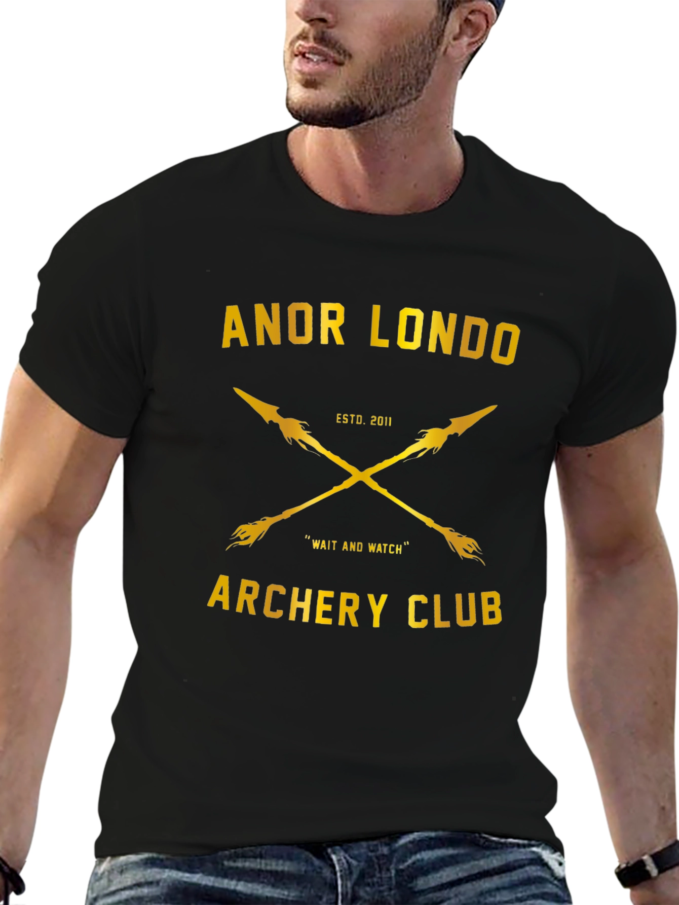 Black Anor Londo Archery Club T-Shirt - Black view 6