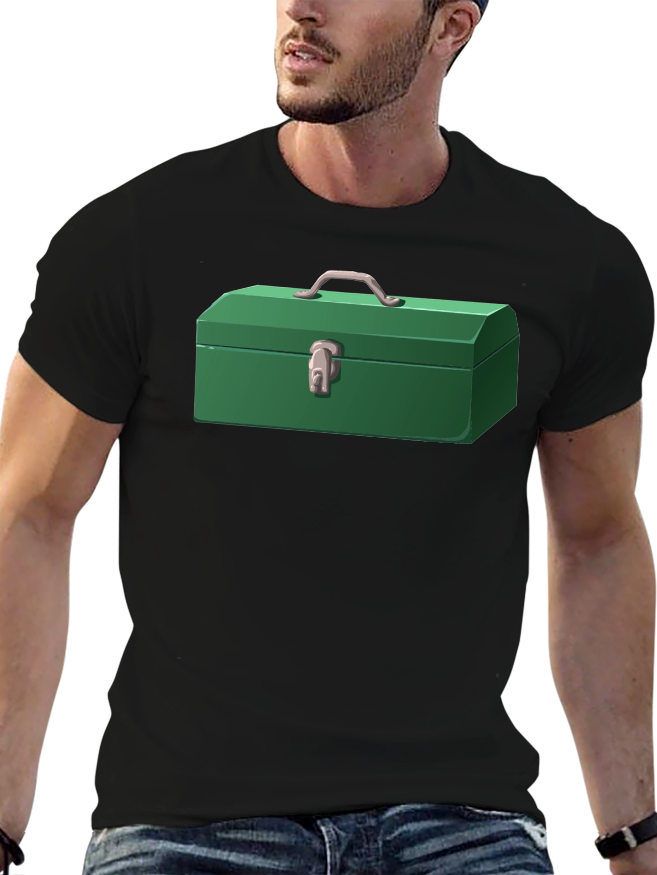 Black Toolbox T-Shirt: Cartoon Graphic Tee view 6