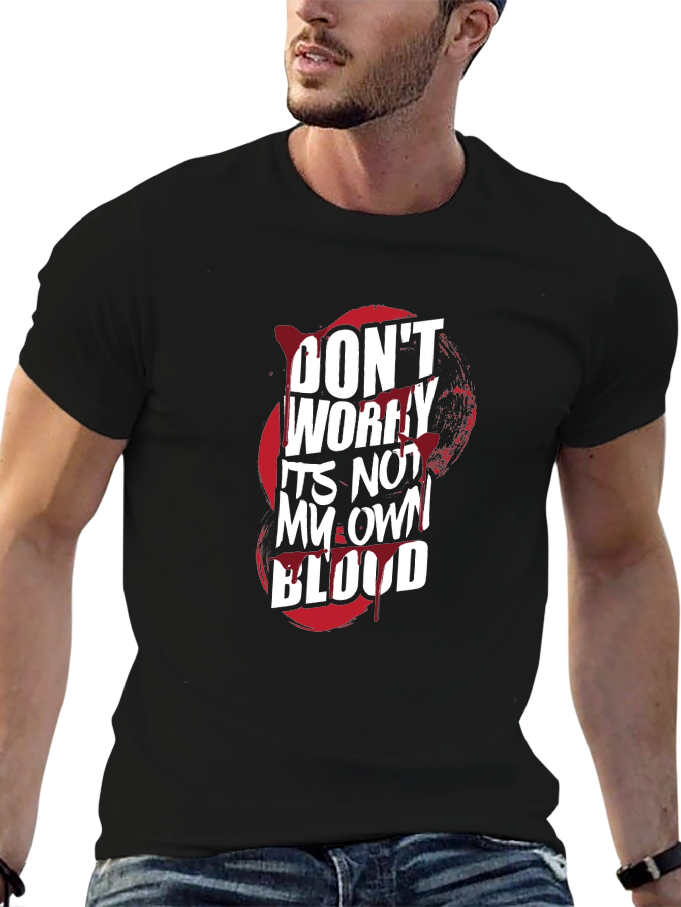 Black Don't Worry It's Not My Own Blood Graphic Tee view 6