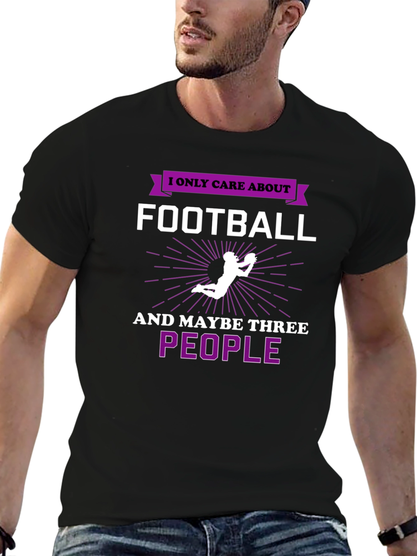 Black Football Obsessed Graphic Tee - Sports Fan Apparel view 6