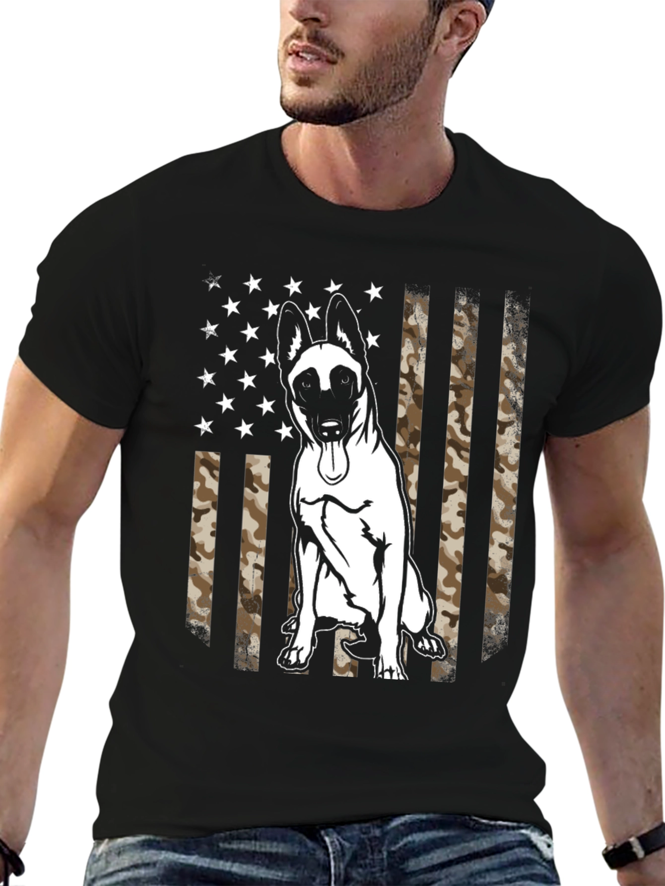 Belgian Malinois Camo Flag T-Shirt - 6