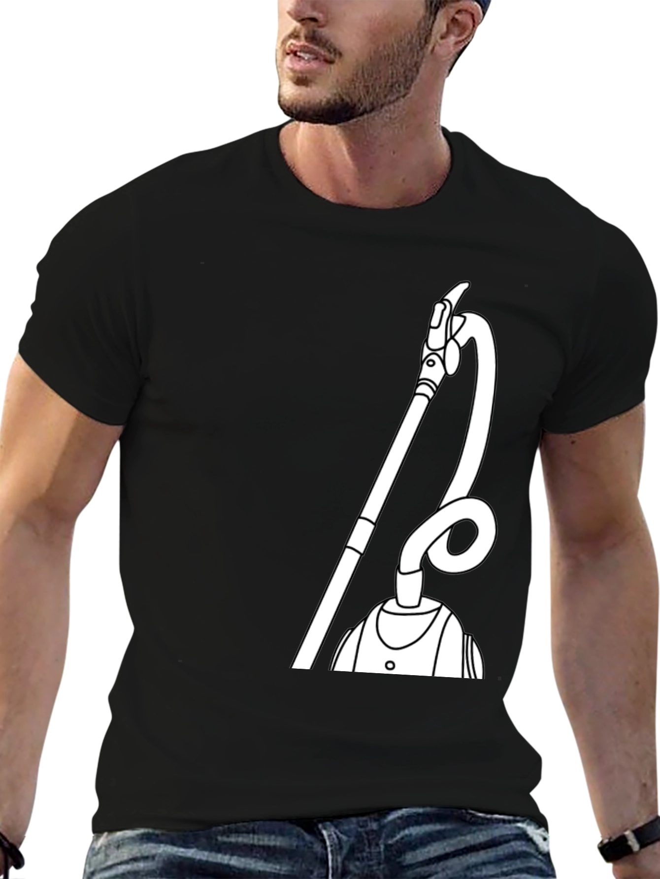 Black Funny Vacuum T-Shirt - Unique Graphic Tee view 6