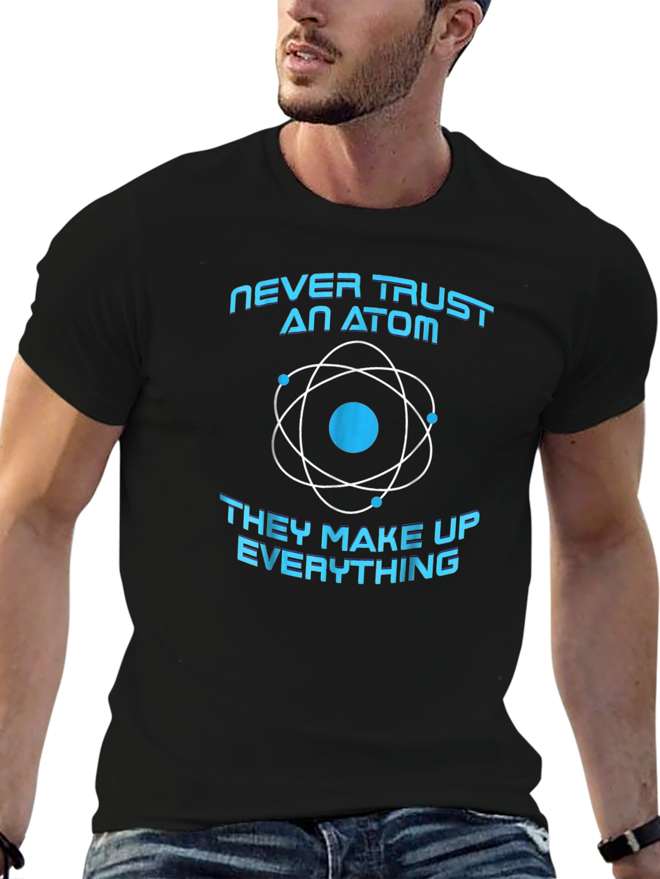 Black Never Trust an Atom Graphic Tee - Mens Black T-Shirt view 6