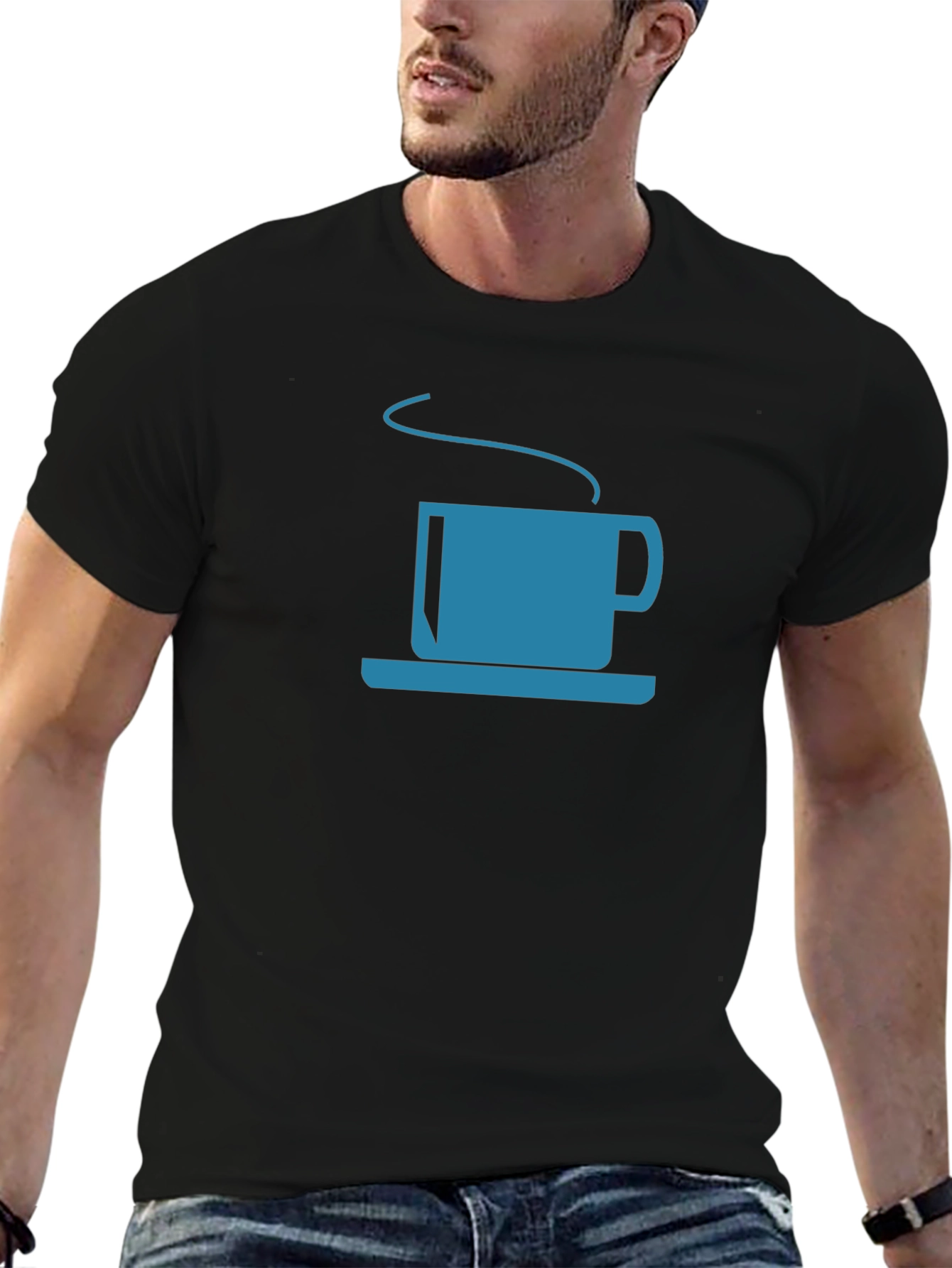 Black Coffee Lover's Graphic Tee - Casual Black T-Shirt view 6