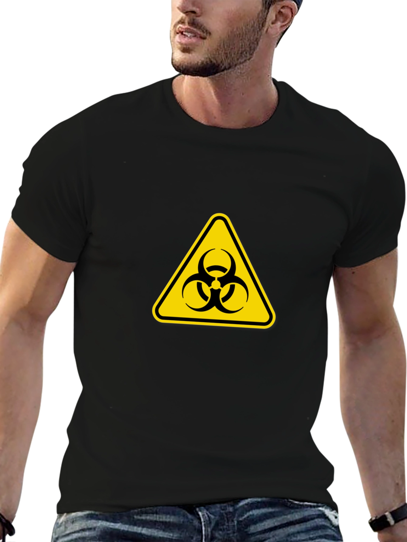 Black Biohazard Symbol T-Shirt - Stylish & Cautionary view 6