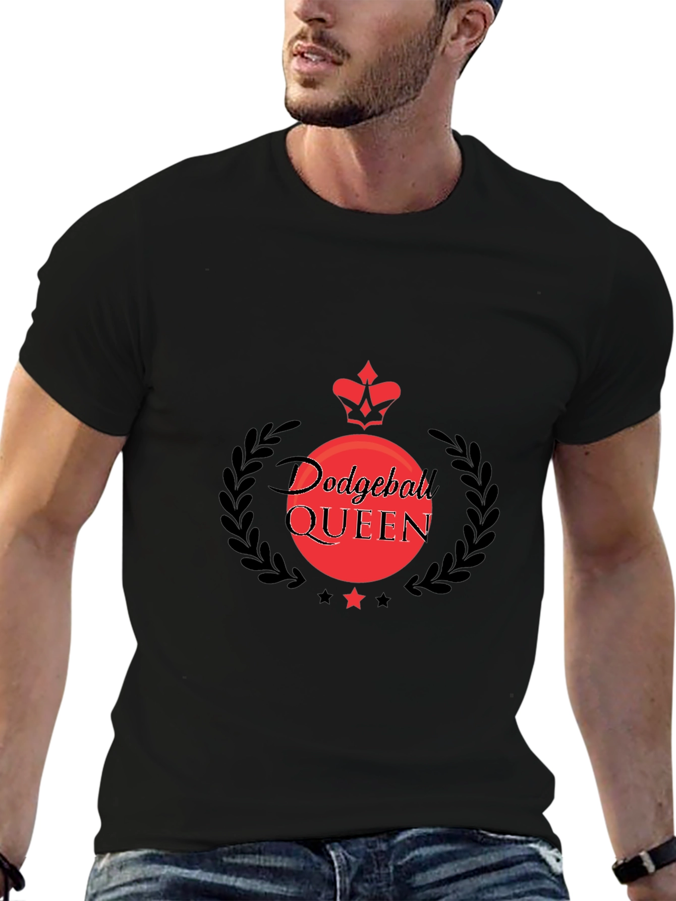Black Dodgeball Queen Black T-Shirt view 6