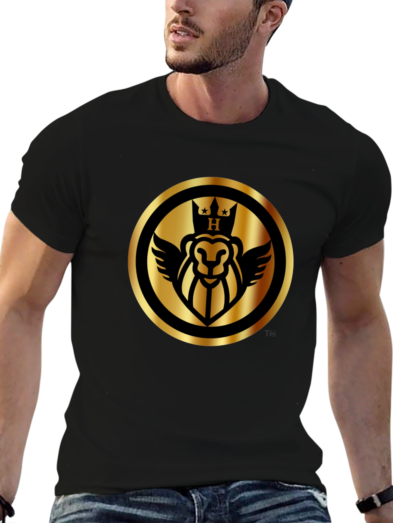 Black Royal Lion Black T-Shirt view 6