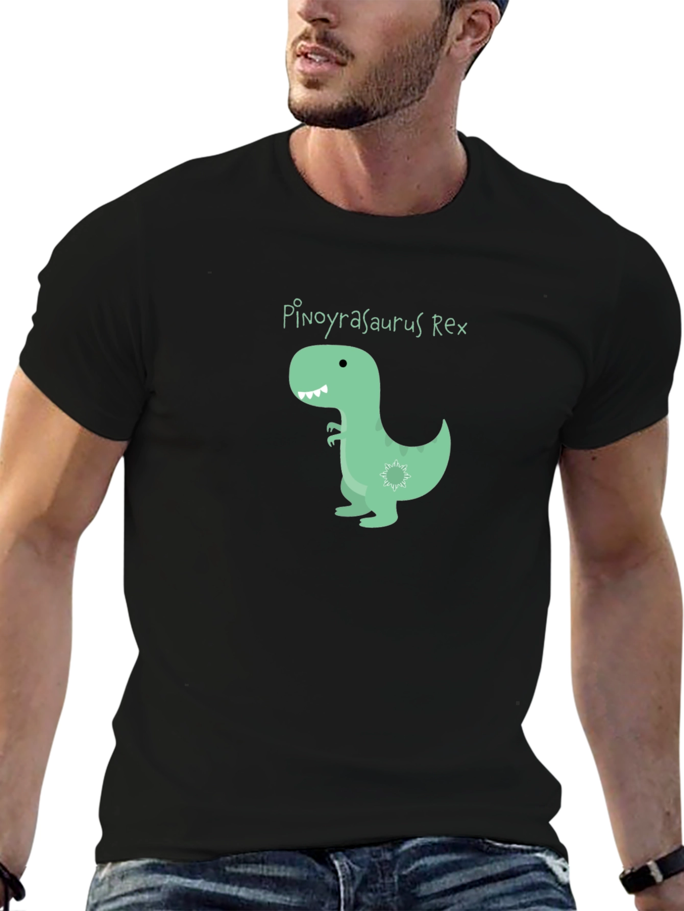 Black Pinoyrasaurus Rex T-Shirt - Black view 6